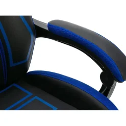 CLP Bureaustoel Clovis zwart Frame - Kunstleer - zwart/blauw