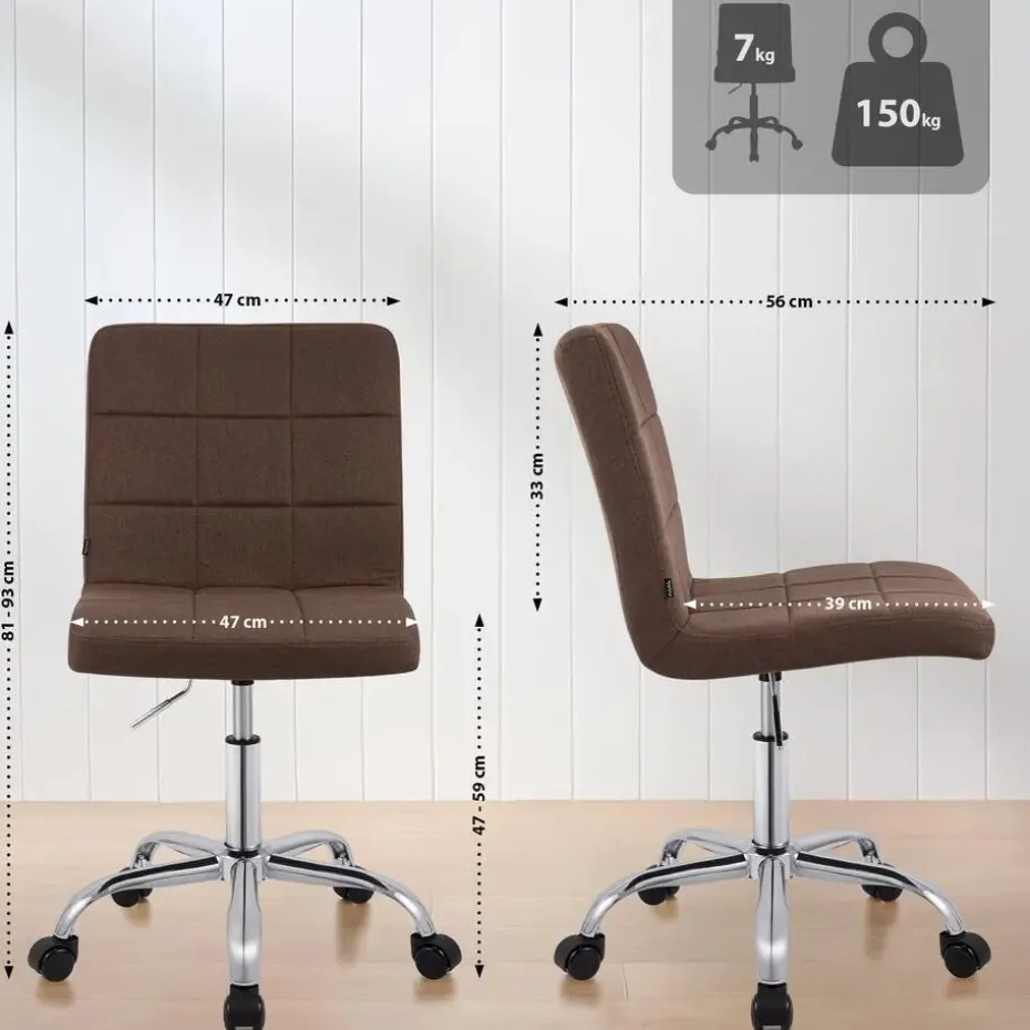 CLP Bureaustoel Darfield Stof - bruin