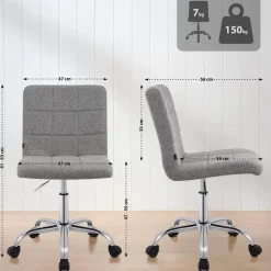 CLP Bureaustoel Darfield Stof - grijs