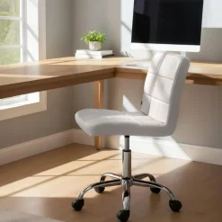 CLP Bureaustoel Darfield Kunstleer - wit