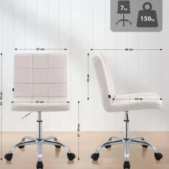 CLP Bureaustoel Darfield Kunstleer - wit