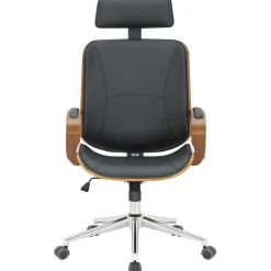 CLP Bureaustoel Dayton walnoot Frame - Kunstleer - walnoot/zwart