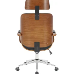 CLP Bureaustoel Dayton walnoot Frame - Kunstleer - walnoot/zwart