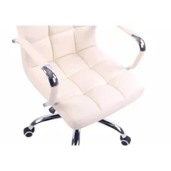 CLP Bureaustoel Deli chroom Frame - Kunstleer - creme