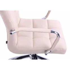 CLP Bureaustoel Deli chroom Frame - Kunstleer - creme