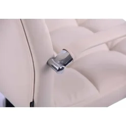 CLP Bureaustoel Deli chroom Frame - Kunstleer - creme