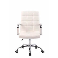 CLP Bureaustoel Deli chroom Frame - Kunstleer - wit