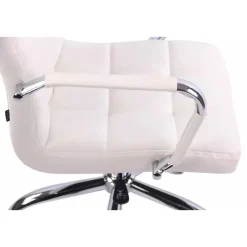 CLP Bureaustoel Deli chroom Frame - Kunstleer - wit