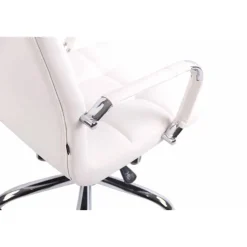 CLP Bureaustoel Deli chroom Frame - Kunstleer - wit