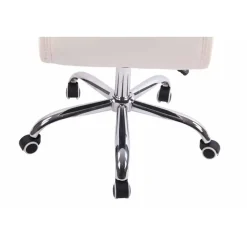 CLP Bureaustoel Deli chroom Frame - Kunstleer - wit