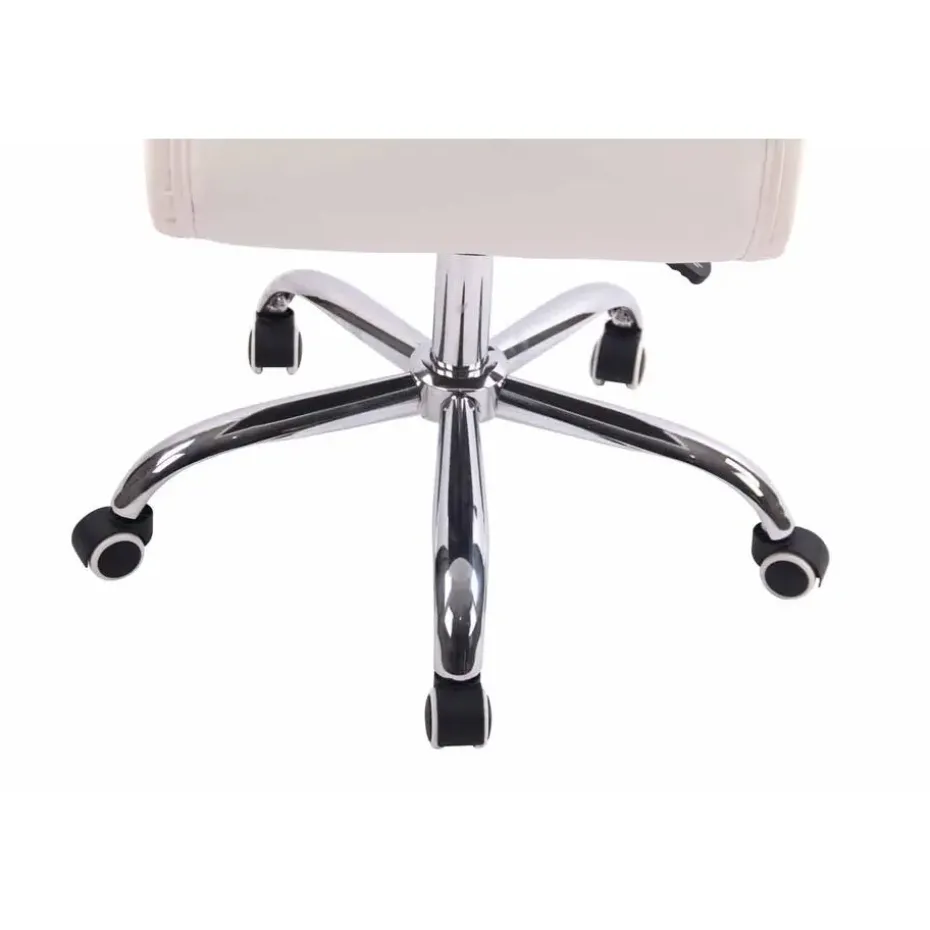 CLP Bureaustoel Deli chroom Frame - Kunstleer - wit