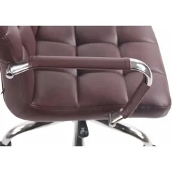 CLP Bureaustoel Deli chroom Frame - Kunstleer - bordeauxrood