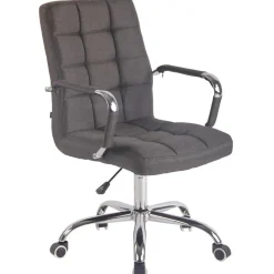 CLP Bureaustoel Deli chroom Frame - Stof - donkergrijs