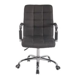 CLP Bureaustoel Deli chroom Frame - Stof - donkergrijs