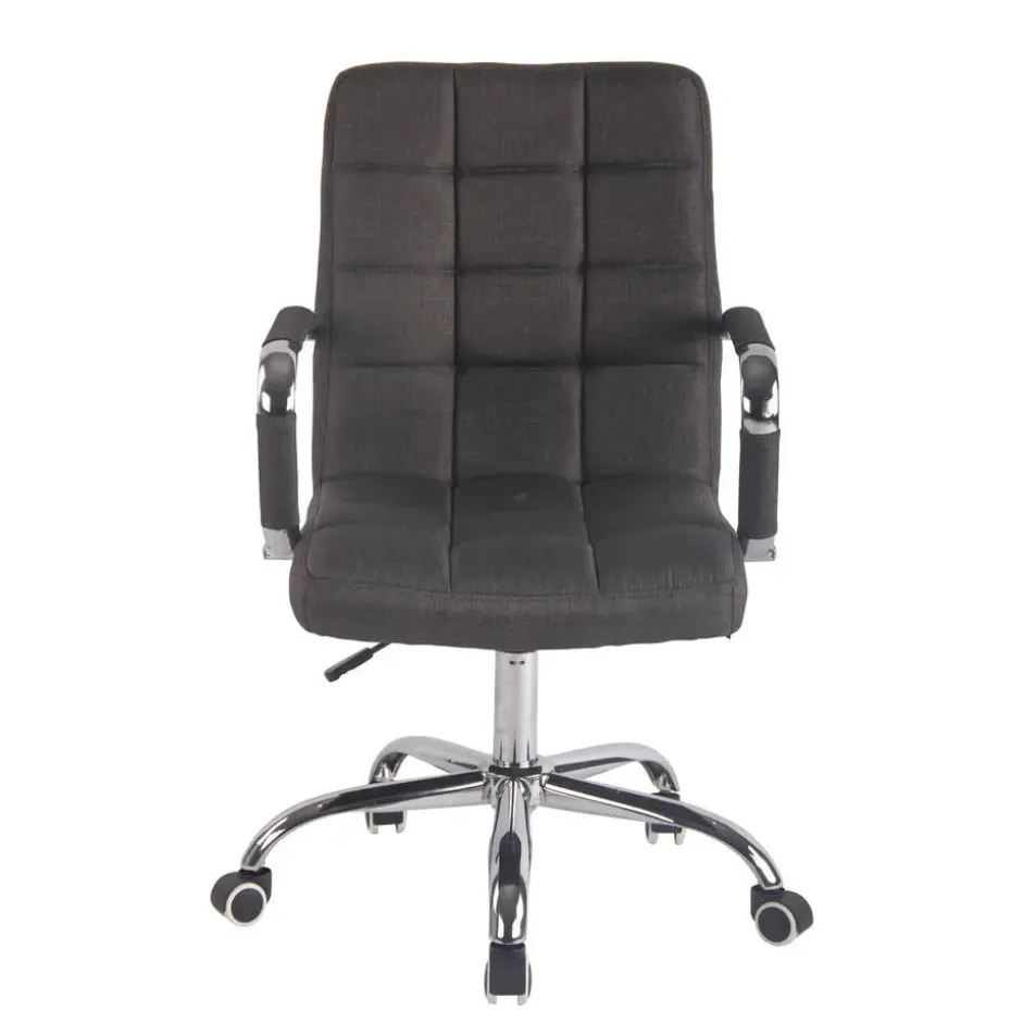 CLP Bureaustoel Deli chroom Frame - Stof - donkergrijs