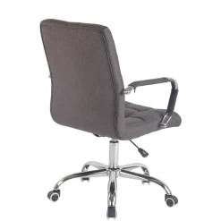 CLP Bureaustoel Deli chroom Frame - Stof - donkergrijs