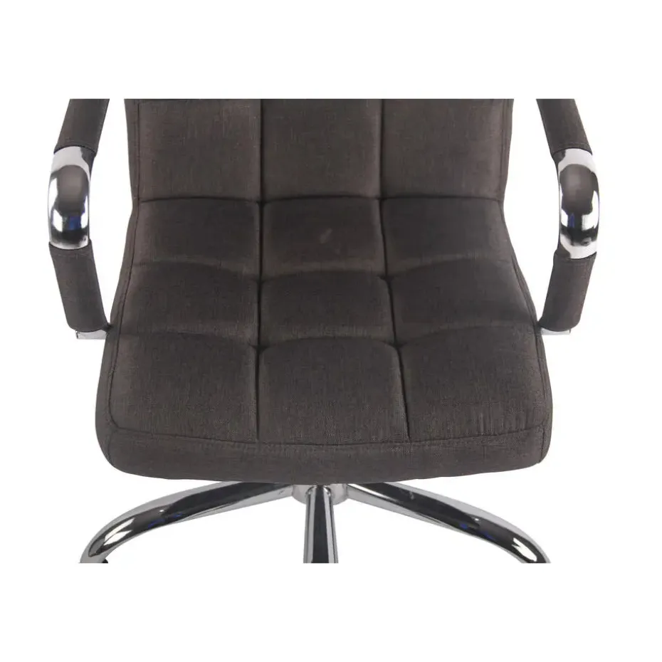 CLP Bureaustoel Deli chroom Frame - Stof - donkergrijs