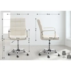 CLP Bureaustoel Deli V2 chroom Frame - Kunstleer - wit