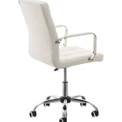 CLP Bureaustoel Deli V2 chroom Frame - Kunstleer - wit