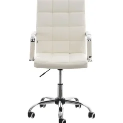 CLP Bureaustoel Deli V2 chroom Frame - Kunstleer - wit