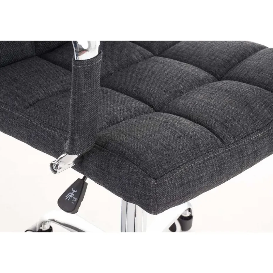 CLP Bureaustoel Deli V2 chroom Frame - Stof - grijs