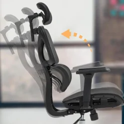 CLP Bureaustoel Deshler chroom Frame - Netweefsel - zwart