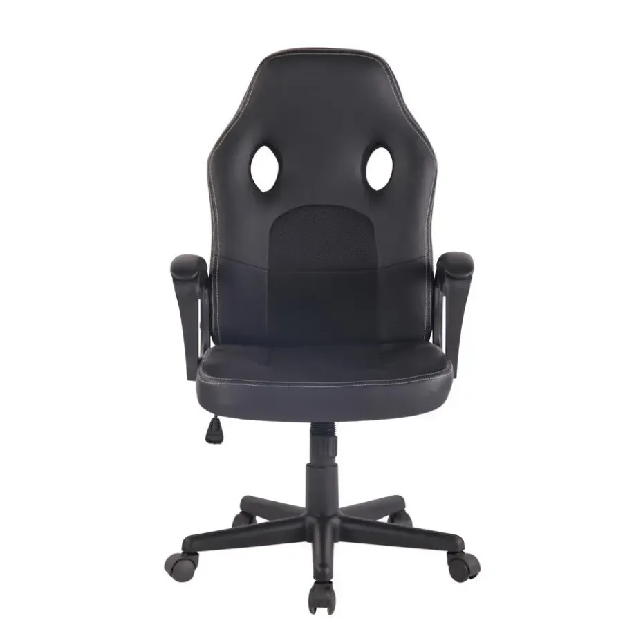 CLP Bureaustoel Elbing zwart Frame - Kunstleer - zwart/zwart