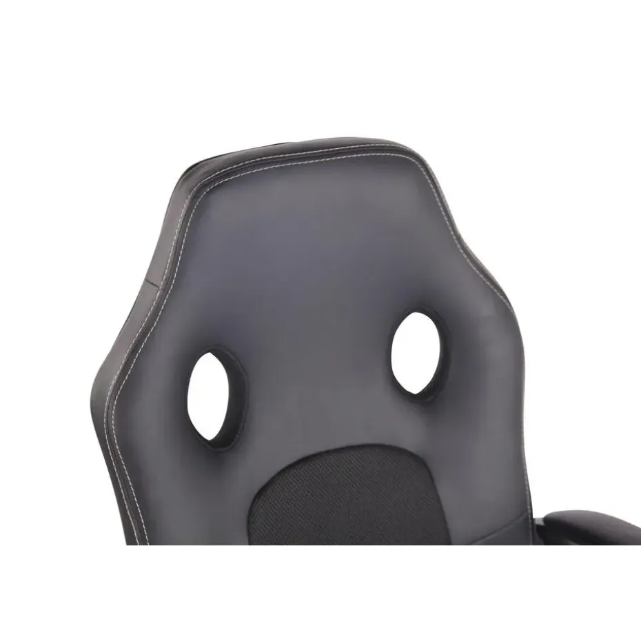 CLP Bureaustoel Elbing zwart Frame - Kunstleer - zwart/zwart