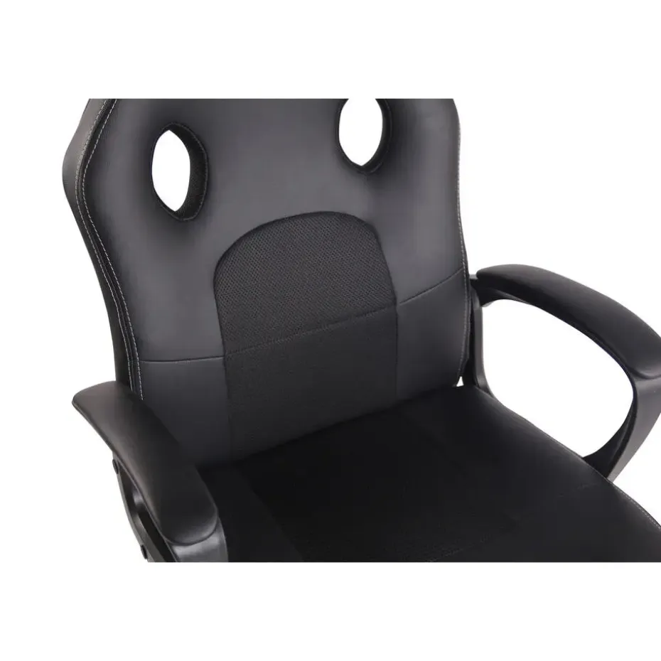 CLP Bureaustoel Elbing zwart Frame - Kunstleer - zwart/zwart