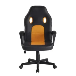 CLP Bureaustoel Elbing zwart Frame - Kunstleer - zwart/geel