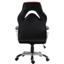 CLP Bureaustoel Foxton grijs Frame - Kunstleer - zwart/rood