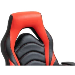 CLP Bureaustoel Foxton grijs Frame - Kunstleer - zwart/rood