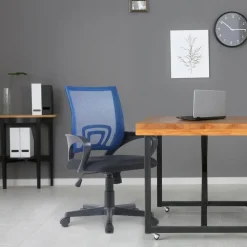 CLP Bureaustoel Genius zwart Frame - Kunstleer - blauw