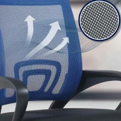 CLP Bureaustoel Genius zwart Frame - Kunstleer - blauw