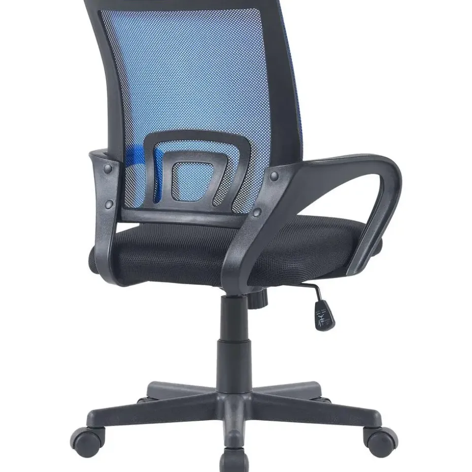 CLP Bureaustoel Genius zwart Frame - Kunstleer - blauw