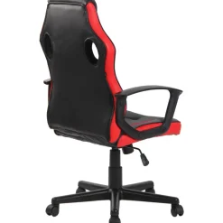 CLP Bureaustoel Glendale zwart Frame - Stof - zwart/rood