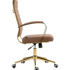 CLP Bureaustoel Havanna goud Frame - Kunstleer - licht bruin