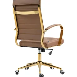 CLP Bureaustoel Havanna goud Frame - Kunstleer - licht bruin