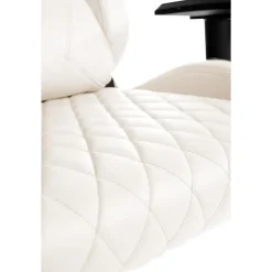 CLP Bureaustoel Keren zwart Frame - Echt leer - wit