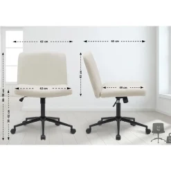 CLP Bureaustoel Kingman zwart Frame - Stof - creme