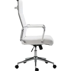 CLP Bureaustoel Kolumbus chroom Frame - Kunstleer - wit