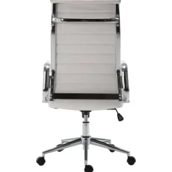 CLP Bureaustoel Kolumbus chroom Frame - Kunstleer - wit