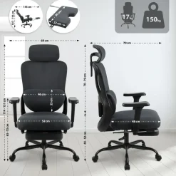 CLP Bureaustoel Leesburg zwart Frame - Kunststof - zwart/zwart