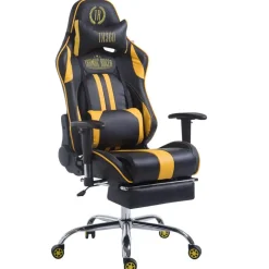 CLP Bureaustoel Limit zwart Frame - Kunstleer - zwart/geel