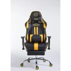 CLP Bureaustoel Limit zwart Frame - Kunstleer - zwart/geel