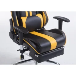 CLP Bureaustoel Limit zwart Frame - Kunstleer - zwart/geel