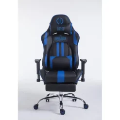 CLP Bureaustoel Limit zwart Frame - Kunstleer - zwart/blauw