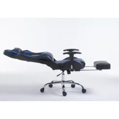 CLP Bureaustoel Limit zwart Frame - Kunstleer - zwart/blauw