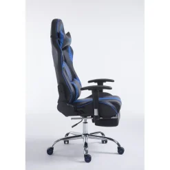 CLP Bureaustoel Limit zwart Frame - Kunstleer - zwart/blauw