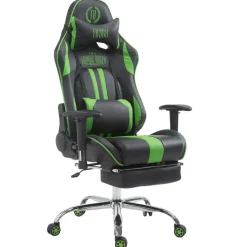 CLP Bureaustoel Limit zwart Frame - Kunstleer - zwart/groen